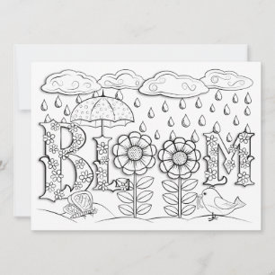 OrnaMENTALs Bloom Flowers and Rain Colour Your Own