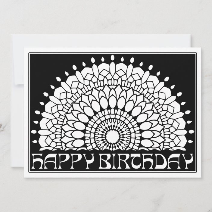 OrnaMENTALs Happy Birthday Mandala Colour Your Own Card | Zazzle.co.uk