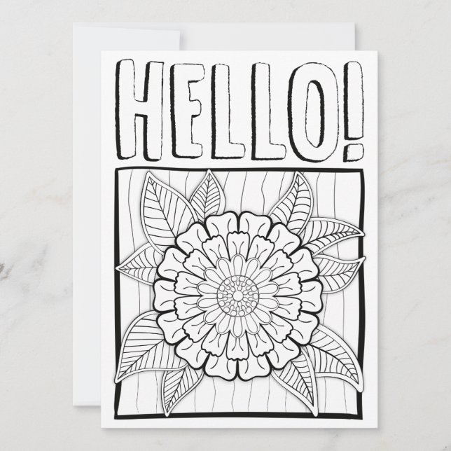 OrnaMENTALs Hello with Showy Bloom Colour Your Own (Front)