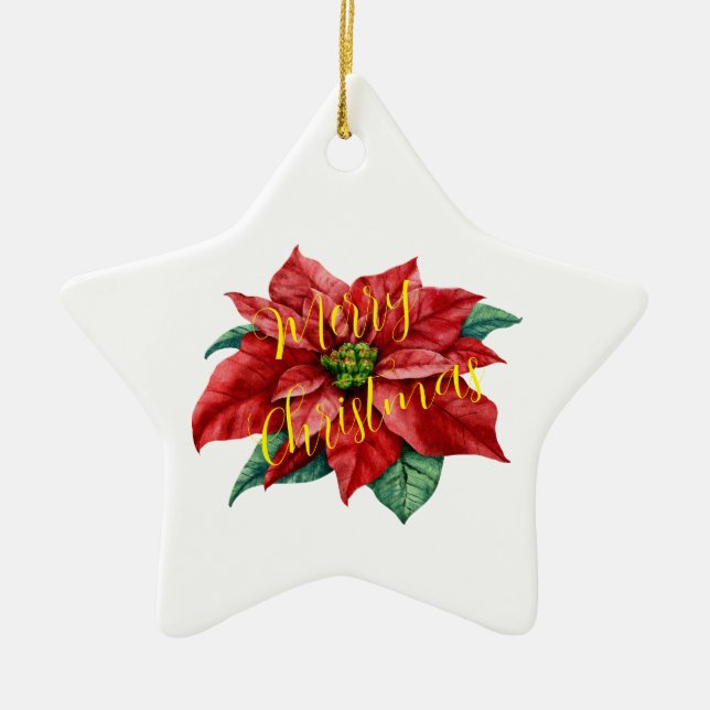 OrnamentCeramic, Star Ornament,holiday cheer, Ceramic Tree Decoration (Front)