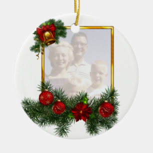 Ornamented Christmas Picture Frame Ceramic Tree Decoration