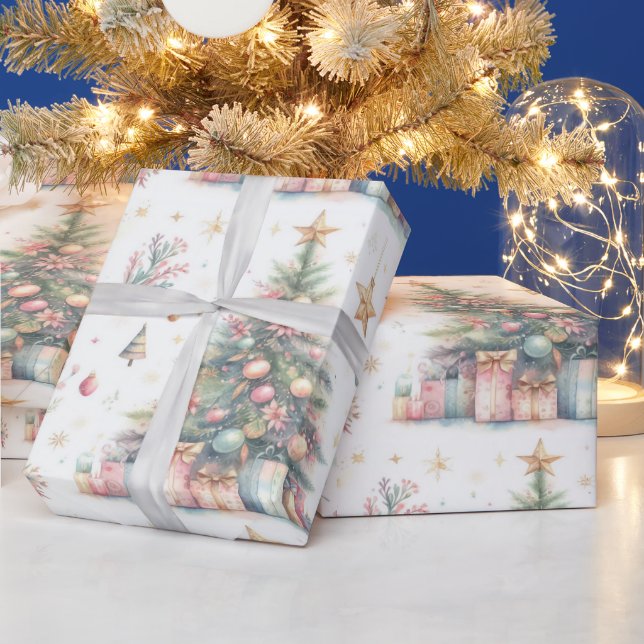 Ornamented festive Christmas wrapping paper (Holidays)