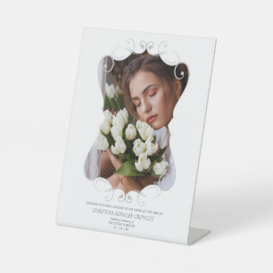 Ornamented Reserved Wedding Seat Tribute Loved One Pedestal Sign