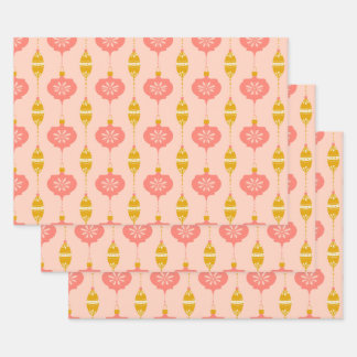 Ornaments and beads Pink gift wrap 3 pack