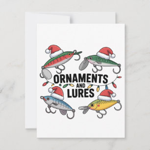 Ornaments and Lures Funny Christmas Santa Fishing  Thank You Card