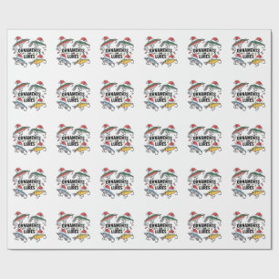 Ornaments and Lures Funny Christmas Santa Fishing Wrapping Paper