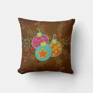 Ornaments and Snowflakes Christmas Holiday Pillow
