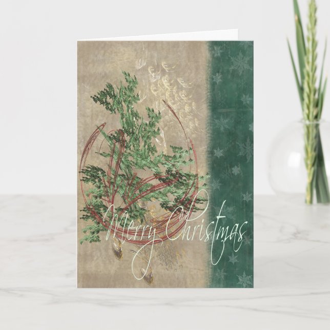 Ornaments and Snowflakes Holiday Card (Front)