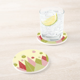 Ornaments and Trees Christmas Illustration Coaster