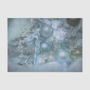 Ornaments Christmas Blue Teal Holiday Tree Tissue Paper