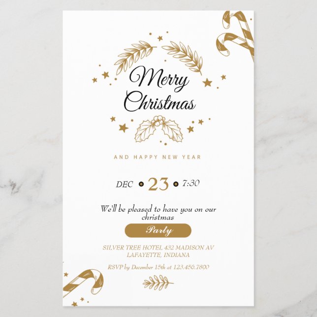 Ornaments Christmas Party Invitation Flyer (Front)