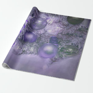 Ornaments Christmas Purple Festive Holiday Tree Wrapping Paper