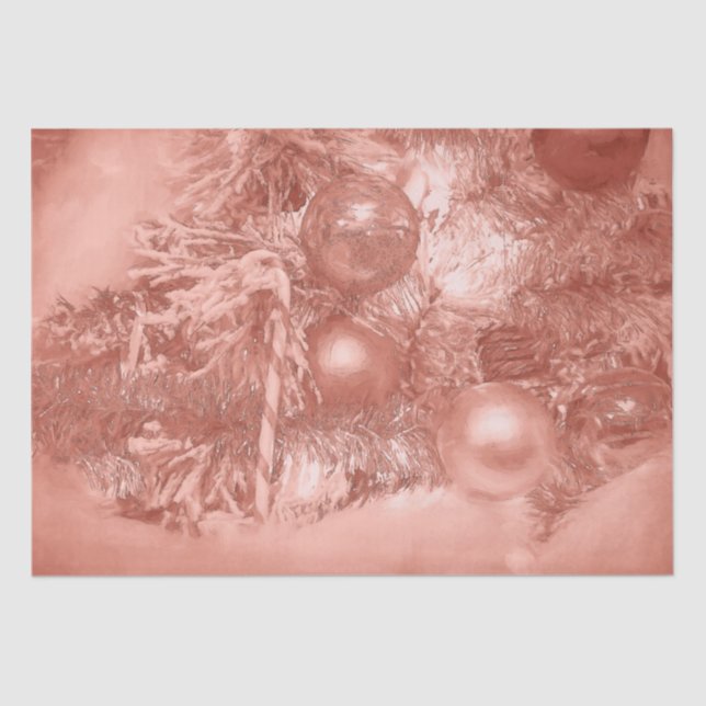 Ornaments Christmas Rose Gold Holiday Tree Tissue Paper (Front)