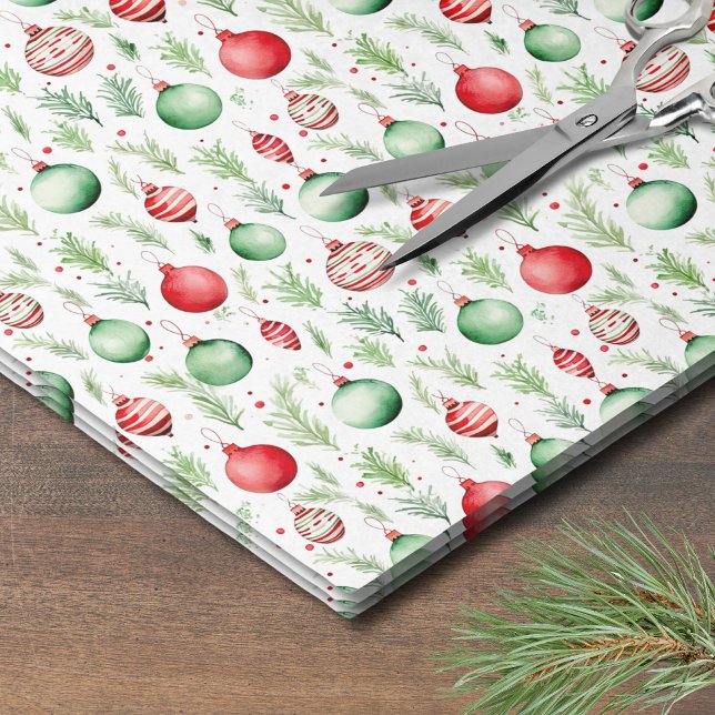 Ornaments Christmas Tissue Paper (Festive Holiday Greenery Ornaments Christmas Tissue Paper)