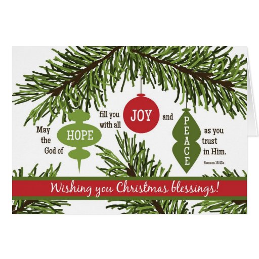 ORNAMENTS Folded Scripture Christmas Card | Zazzle