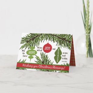 ORNAMENTS Folded Scripture Christmas Card-BLANK Holiday Card
