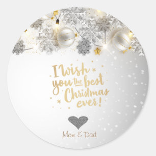 Ornaments I Wish You The Best Christmas Ever Classic Round Sticker