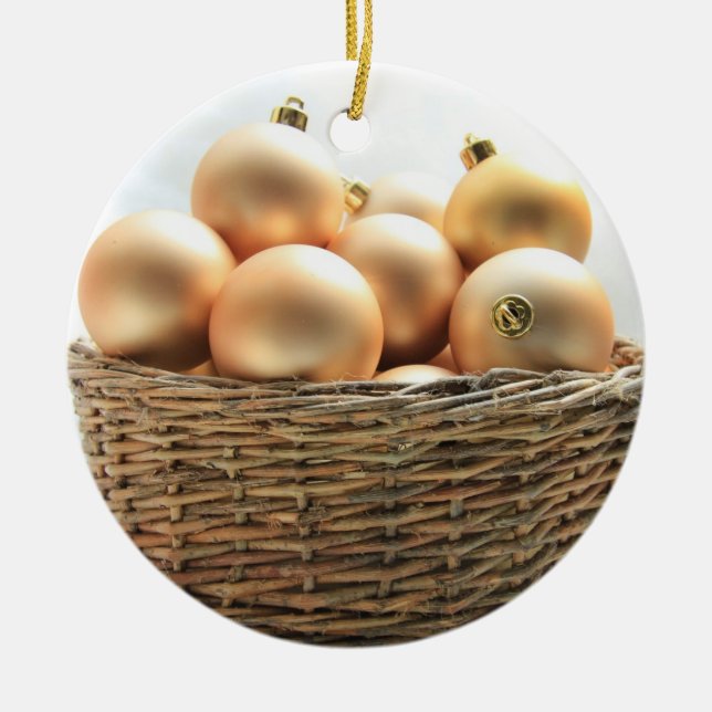 Ornaments in a wicker basket (Front)