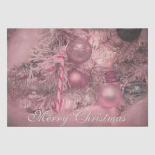 Ornaments Merry Christmas Pink Silver Holiday Tree Tissue Paper