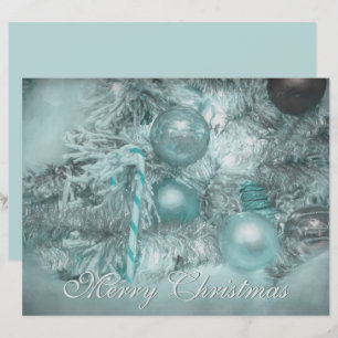 Ornaments Merry Christmas Teal Green Holiday Tree