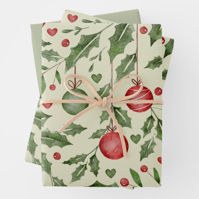 Ornaments of Joy Wrapping Paper Sheet (In situ)