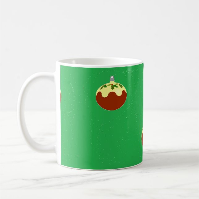 Ornaments on green coffee mug (Left)