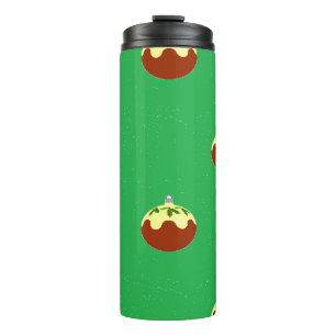 Ornaments on green thermal tumbler