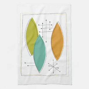Ornaments Retro Mid Century Kitchen Towel