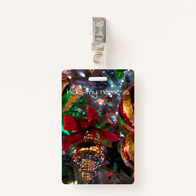ornaments square ID badge (Front with Clip)