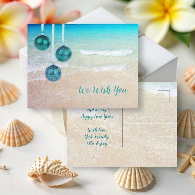 Ornaments Tropical Beach Christmas Postcard (Creator Uploaded)