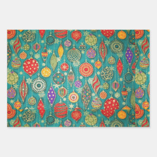 Ornaments Wrapping Paper Sheet