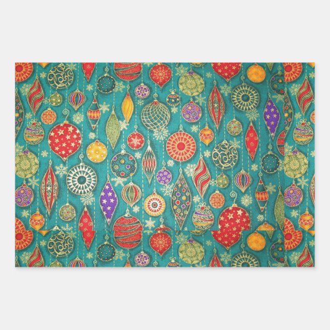 Ornaments Wrapping Paper Sheet (Front)