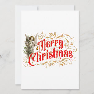 Ornate Angel-Merry Christmas-Retro