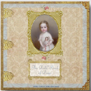 Ornate Antique Doll Collector's Foil Journal Guest Book