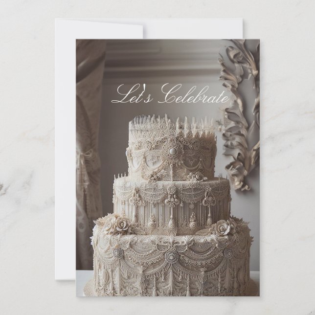 ORNATE ANTIQUE LOOK ANNIVERSARY INVITATION (Front)