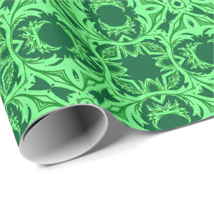 Ornate Arabesque Pattern - Emerald Green   Wrapping Paper
