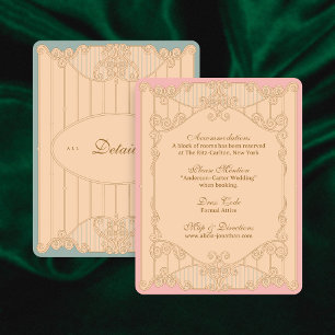 Ornate Art Nouveau Wedding Details Card
