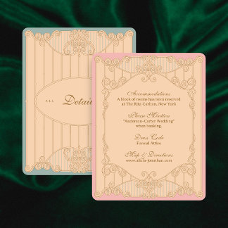Ornate Art Nouveau Wedding Details Card