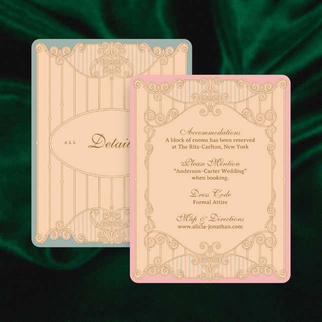 Ornate Art Nouveau Wedding Details Card (Creator Uploaded)
