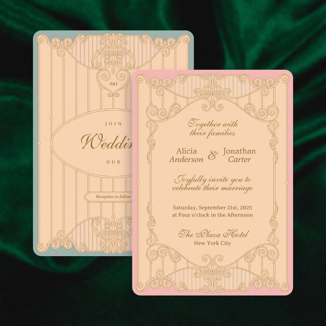 Ornate Art Nouveau Wedding Invitation (Creator Uploaded)