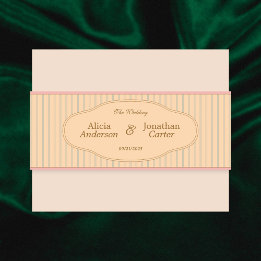 Ornate Art Nouveau Wedding Invitation Belly Band