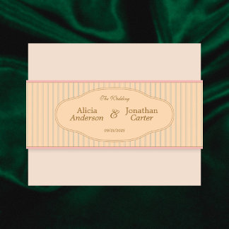 Ornate Art Nouveau Wedding Invitation Belly Band