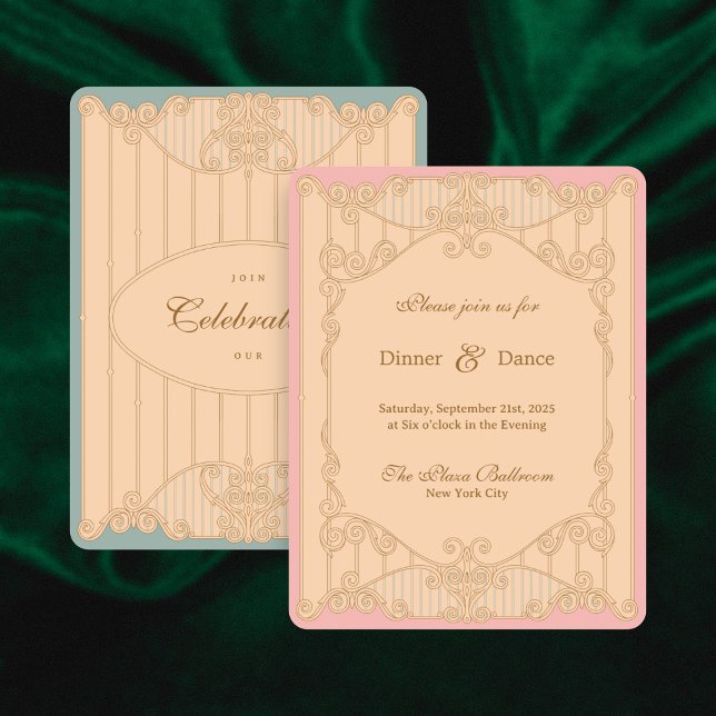 Ornate Art Nouveau Wedding Reception Invitation (Creator Uploaded)