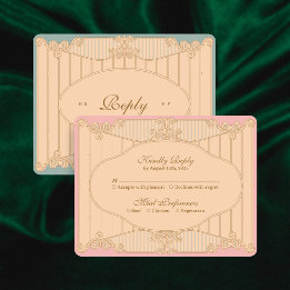 Ornate Art Nouveau Wedding RSVP Card