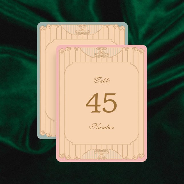 Ornate Art Nouveau Wedding Table Numbers (Creator Uploaded)