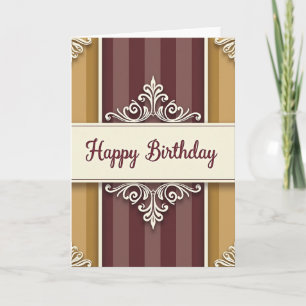 Ornate Banner Birthday Card