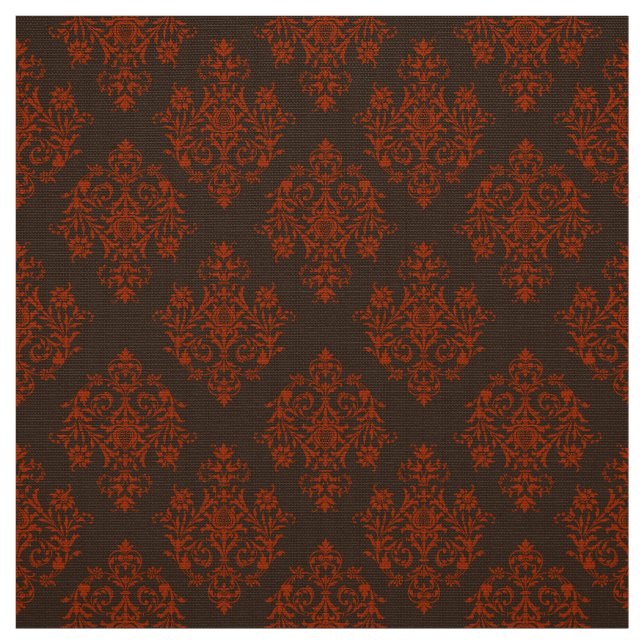 Ornate Baroque brown Damask pattern fabric (Swatch)