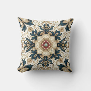 Ornate Baroque Floral: Vintage Inspired Decorative Cushion