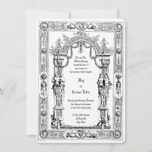 Ornate Baroque Rococo Style Double Frame Wedding Invitation