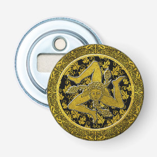 Ornate Baroque Sicilian Trinacria Bottle Opener